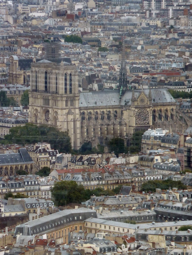 Notre Dame de Paris vue de la Tour Montaparnasse - Paris 4e Arrondissement