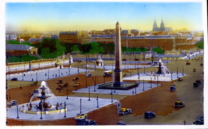 La Place de la Concorde, vers 1910 (carte postale ancienne). - Paris 8e Arrondissement