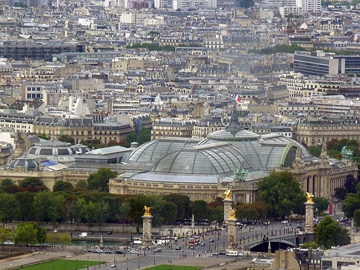 Le Pont Alexandre III et le Grand Palais vus de la Tour Montparnasse - Paris 8e Arrondissement