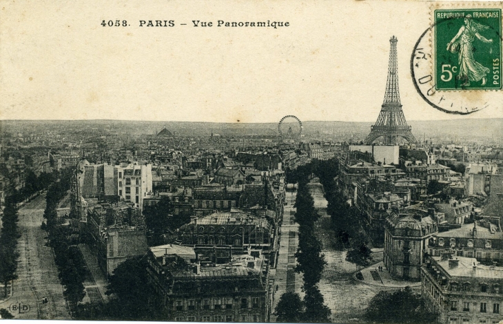 Vue Panoramique (carte postale de 1912) - Paris