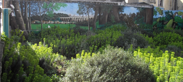 Peinture murale vers la Poste, ancienne vallée de la Bièvre - Gentilly