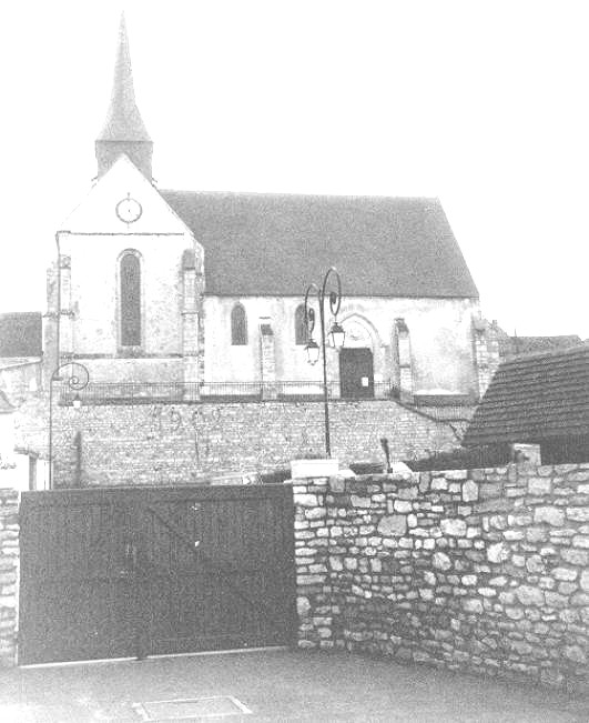 Eglise et entrée de l'école - Guerville