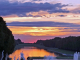 jardins du château de Versailles : coucher de soleil sur le grand canal