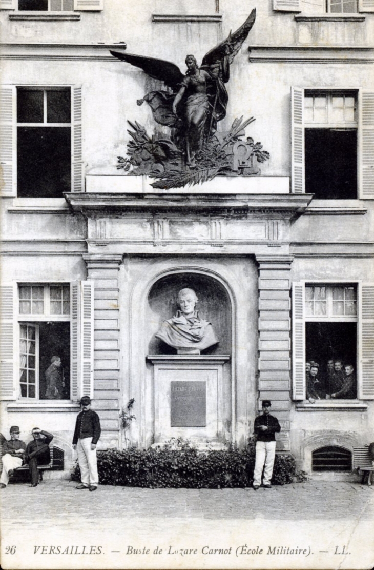 Buste de Lazare carnot (école militaire), vers 1914 (carte postale ancienne). - Versailles