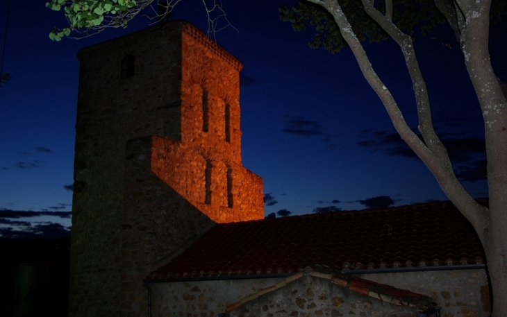 L'église en début de nuit - Rouffiac-des-Corbières