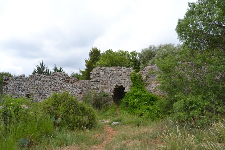 -Ruines du Château St Baulery qui Comprenait l'église St Bauzille 11 Em Siècle - Cébazan