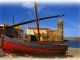 Son Clocher, ses barques Catalanes (carte postale de 1990)