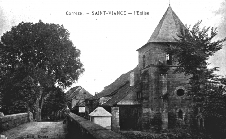 L'église, vers 1900 (carte postale ancienne). - Saint-Viance