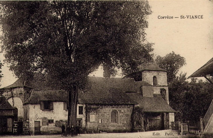 L'église, vers 1900 (carte postale ancienne). - Saint-Viance