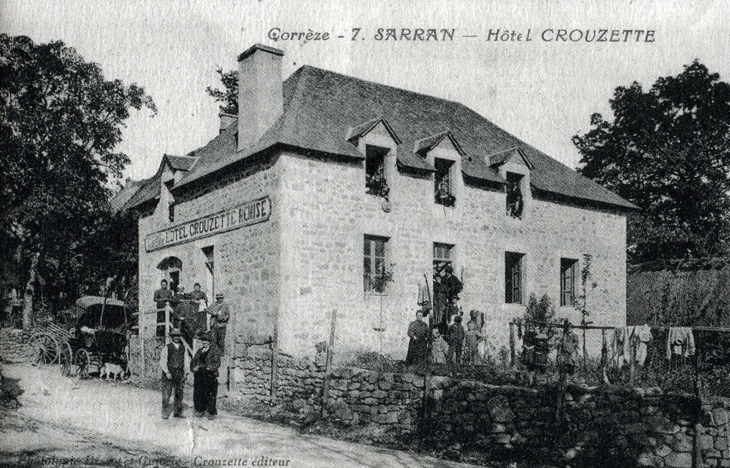L'Hotel Crouzette, vers 1912 (carte postale ancienne). - Sarran