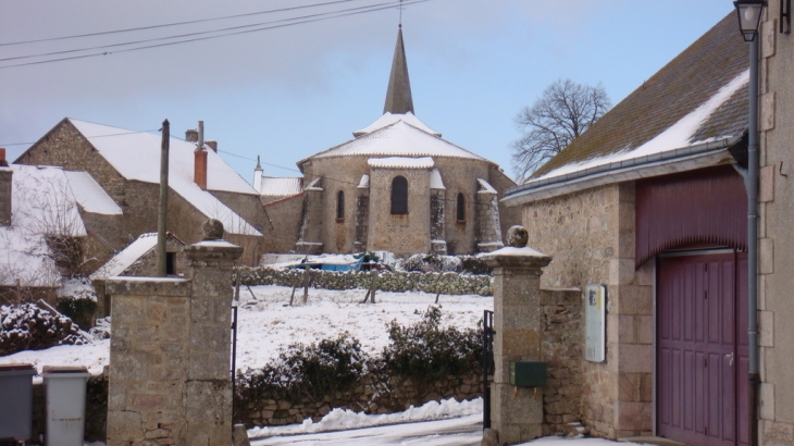 Eglise sous la neige - Toulx-Sainte-Croix