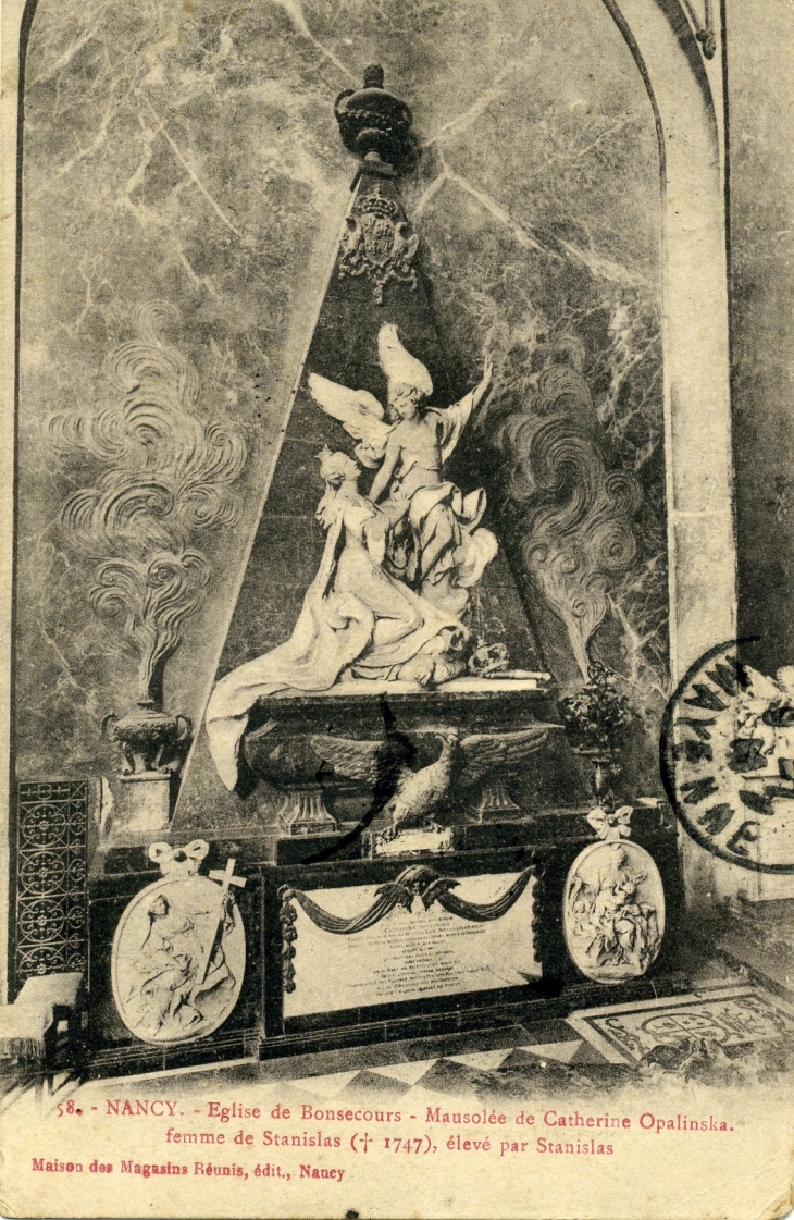 Eglise du Bonsecours - Mausolée de Catherine Opalinska, femme de stanislas (+1747), élevé par Stanislas.(carte postale de 1914) - Nancy