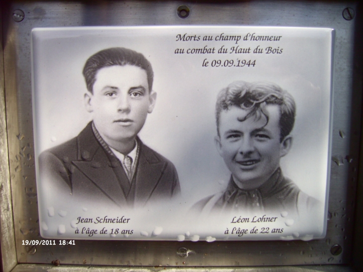 2 jeunes Maquis tués au combat le09/09/1944 lors de l'attaque du maquis par les nazis .Souvenons-nous - Éloyes
