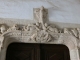Eglise Notre Dame d'Aurès : détail du linteau sculpté du portail Renaissance.