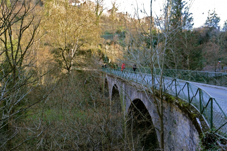 Trou de Bozoul : pont passant au dessus du Dourdou. - Bozouls