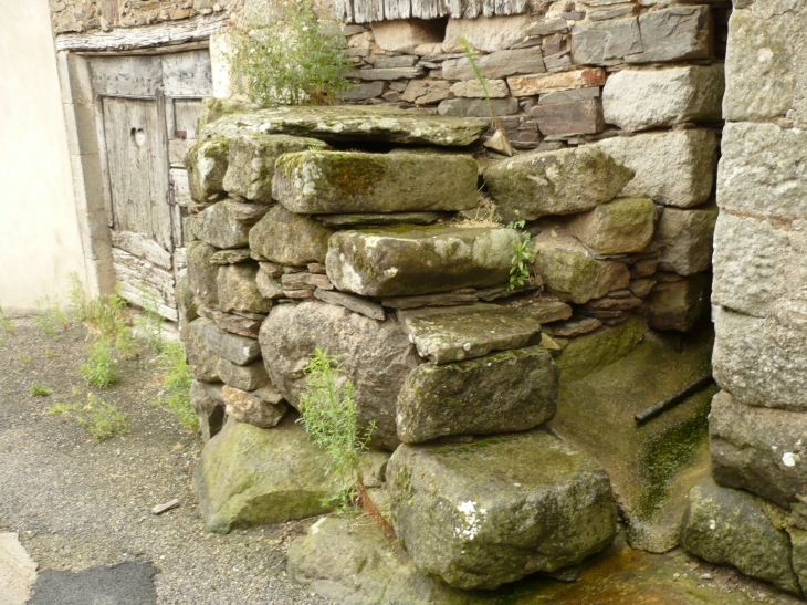 Détail : petit escalier en pierres - Castelnau-Pégayrols