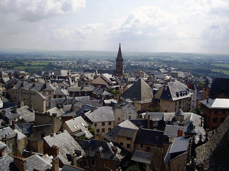 La ville vue du clocher : église Saint Amans - Rodez