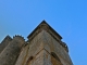Eglise fortifiée de Sainte Radegonde. Le clocher.