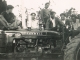 Dans les années 50, Léon Pouy avec le tracteur 