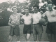 Les footballeurs de Ponsampère dans les années 40, de gauche à droite : Hytou, Scwuimer, Croutzeilles et Pierre Pouy.