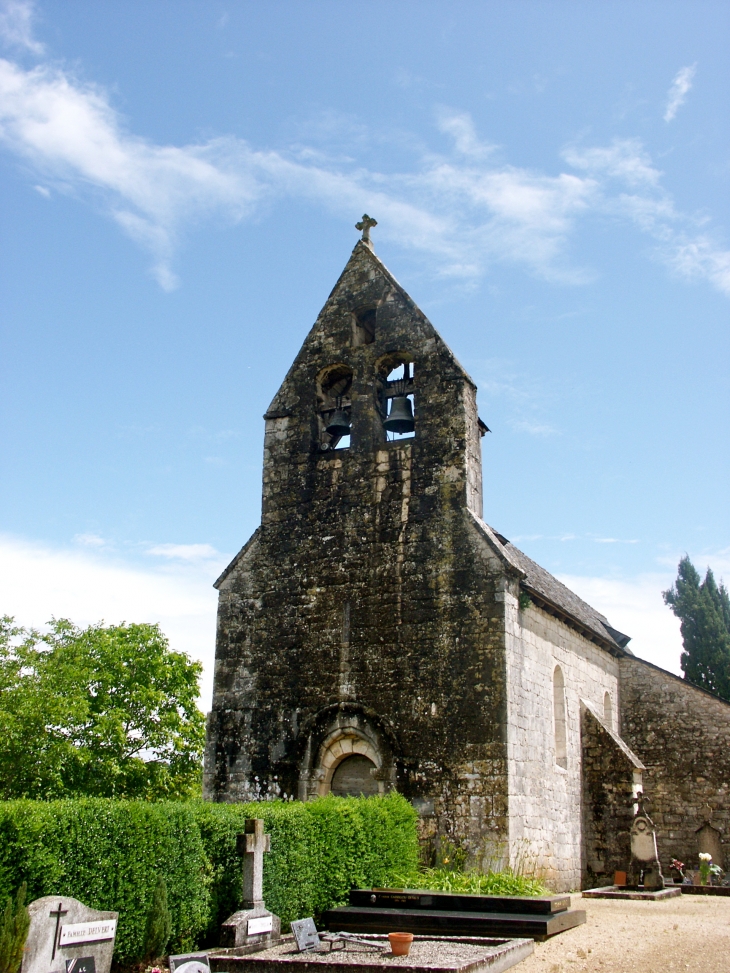 Chapelle Saint-Georges du XII° siècle, à Meyraguet. Façade occidentale. - Lacave