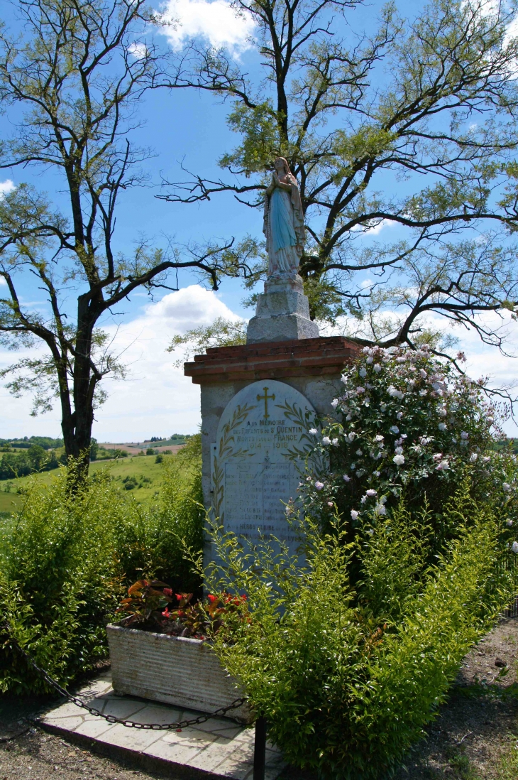 Le monument de la Vierge près de la chapelle de Saint-Quintin. - Cazes-Mondenard