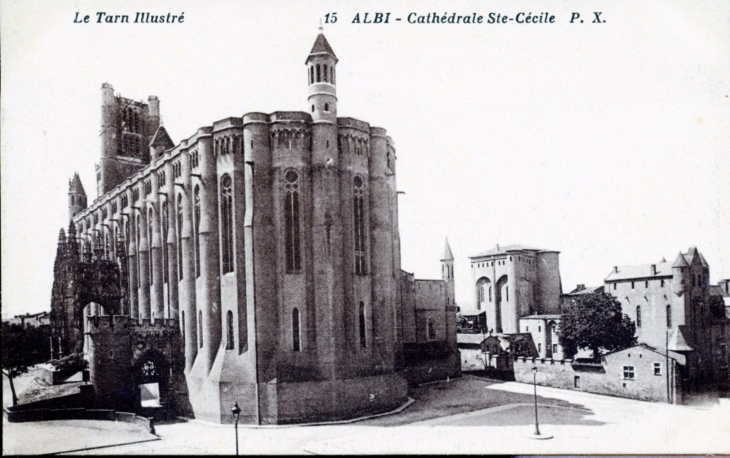 Cathédrale Sainte Cécile, vers 1920 (carte postale ancienne). - Albi