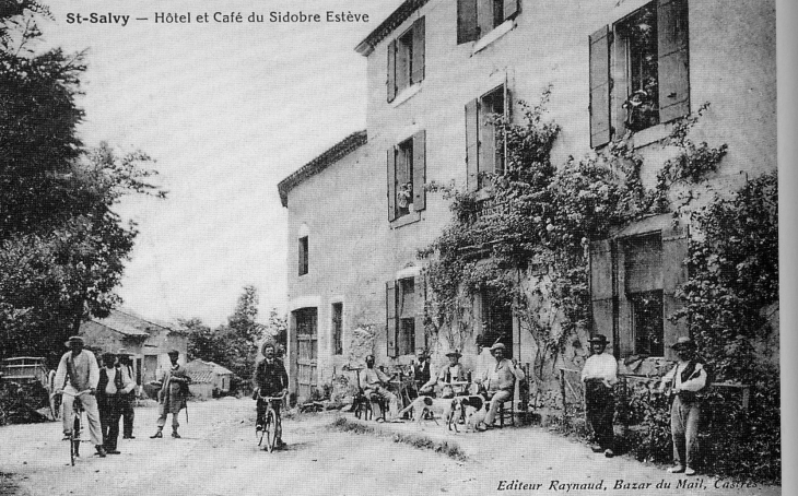 Début XXe siècle - Hotel et café du Sidobre Estève (carte postale ancienne). - Saint-Salvy-de-la-Balme
