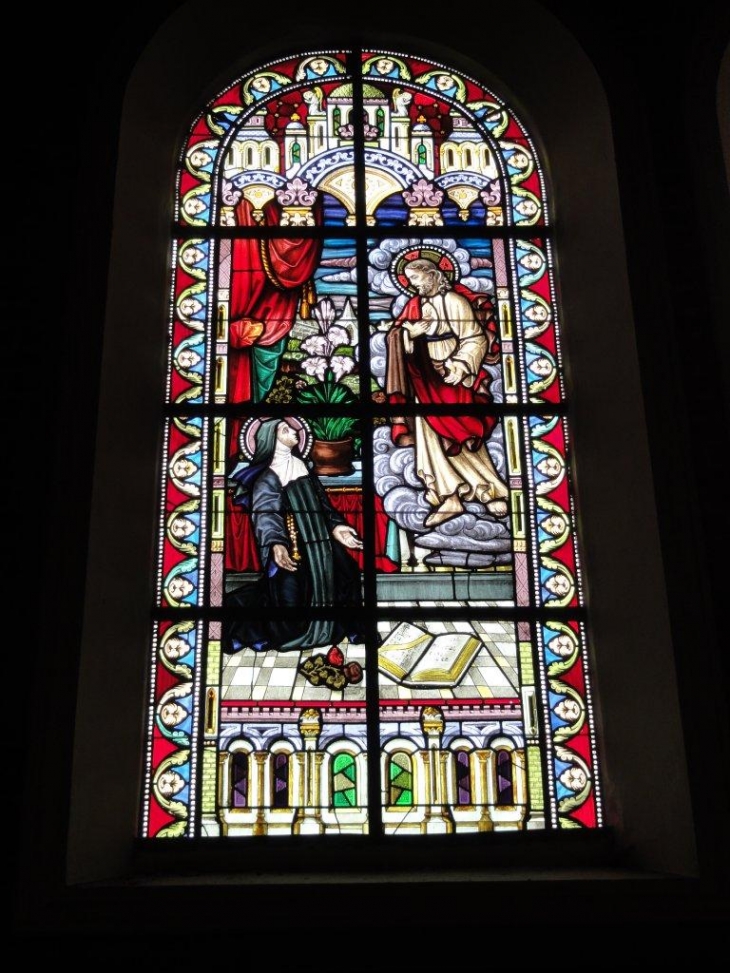 Jeumont (59460) vitrail église Saint Martin:Sacré Coeur et M.M.Alacoque