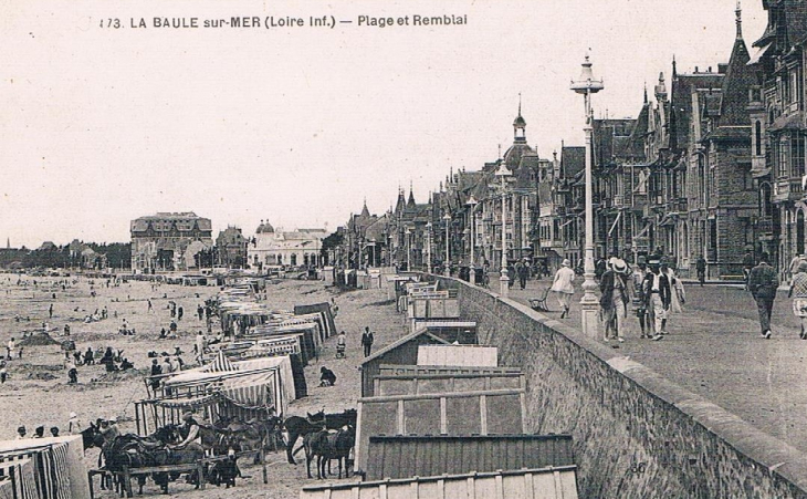 La plage et le remblai vers 1920 - La Baule-Escoublac