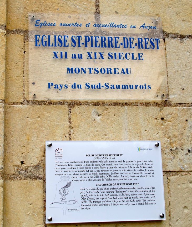 L'histoire de l'église Saint Pierre de Rest. - Montsoreau
