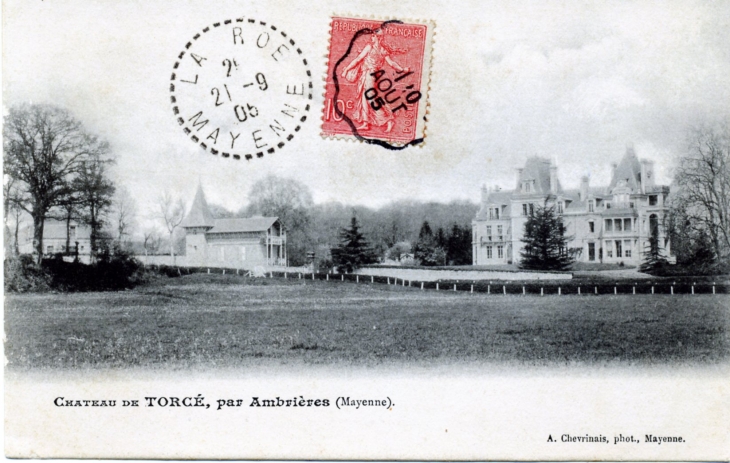 Château de Torcé, vers 1905 (carte postale ancienne). - Ambrières-les-Vallées