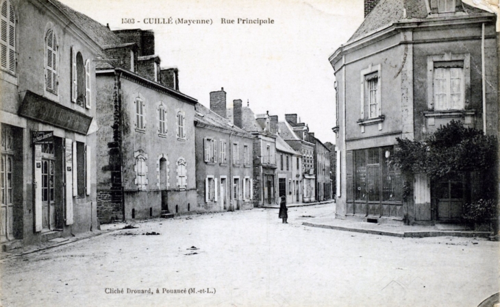 Rue principale , vers 1914 (carte postale ancienne). - Cuillé
