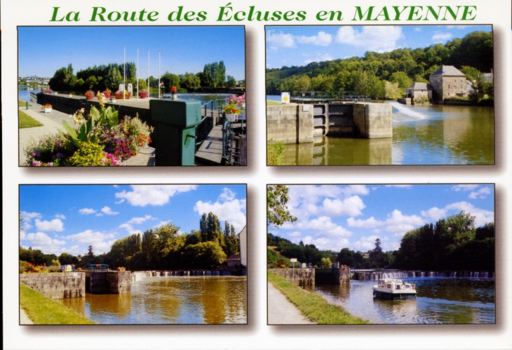 La route des Ecluses (carte postale). - Mayenne