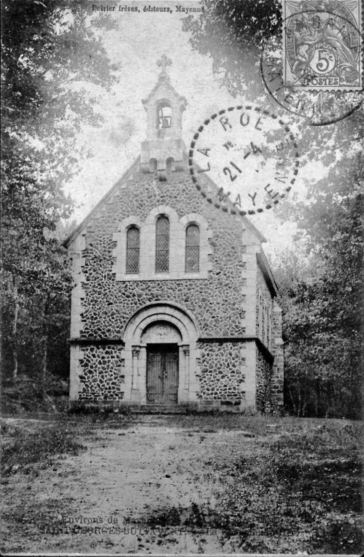 Chapelle Notre Dame du Hec, vers 1905 (carte postale ancienne). - Saint-Georges-Buttavent