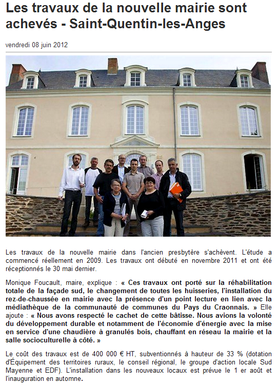 La future mairie de SAINT QUENTIN . - Saint-Quentin-les-Anges