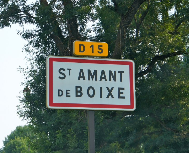 Autrefois : sSanctus Amantius. Un ermite retiré au VIesiècle dans la forêt de Boixe donna son nom au bourg. - Saint-Amant-de-Boixe