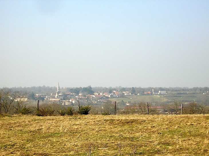 Le bourg vu de la route reliant La Coudre à Voultegon. - Saint-Clémentin