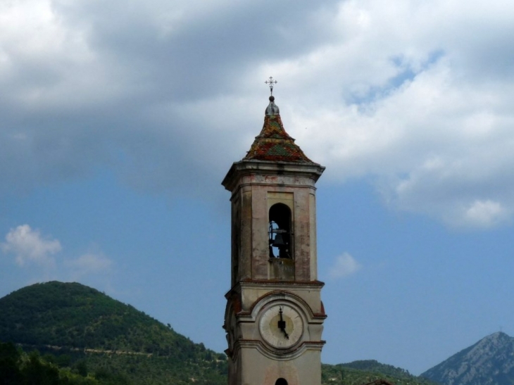 Le clocher de l'église Saint Pierre Es Liens du XVII ème Siècle - L'Escarène