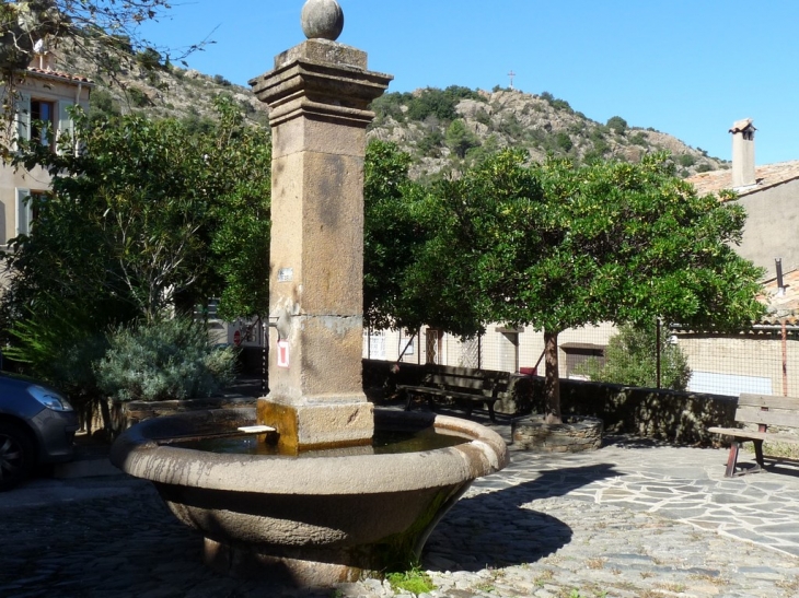 La fontaine , place des Aires - La Garde-Freinet