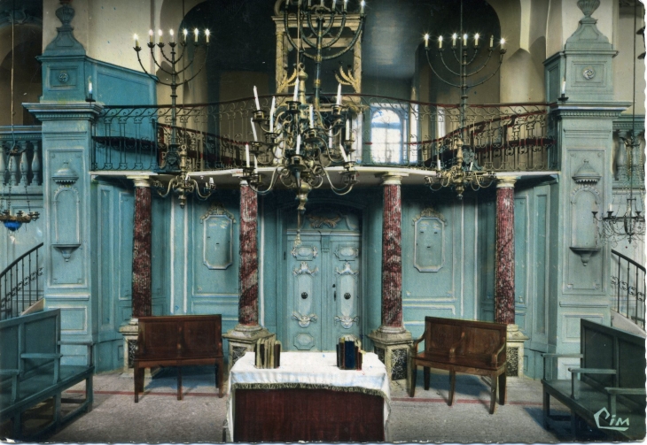Intérieur de la Synagogue la plus vieille de France  (carte postale de 1960) - Carpentras