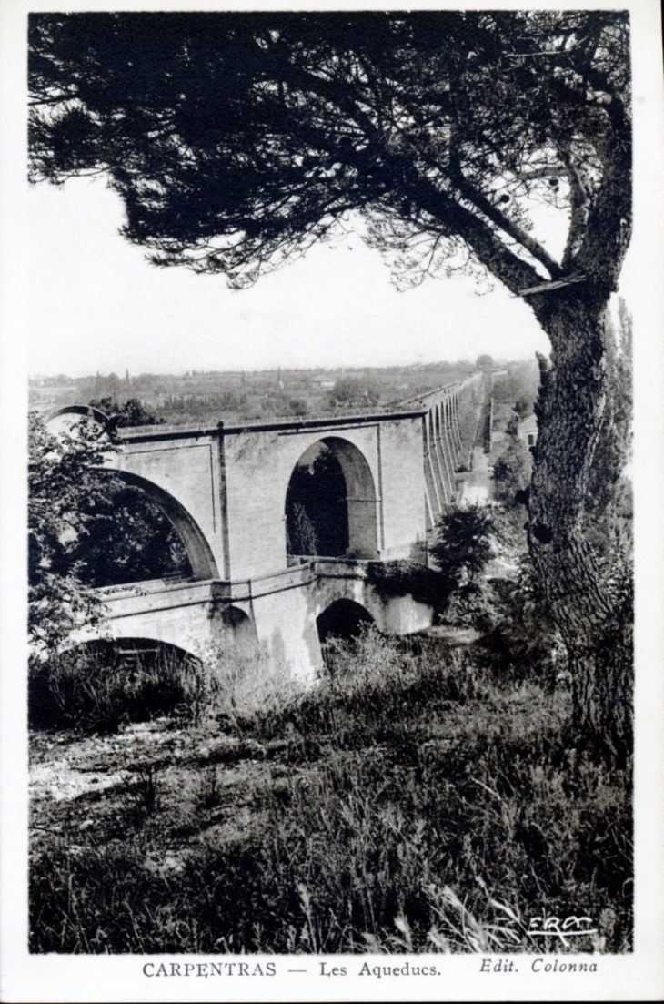 Les Aqueducs, vers 1920 (carte postale ancienne). - Carpentras