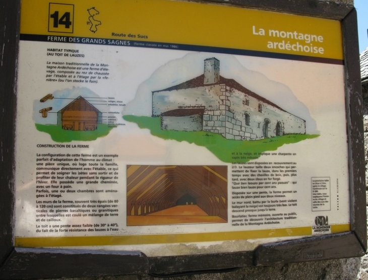 Descriptif de la ferme typique - Sagnes-et-Goudoulet