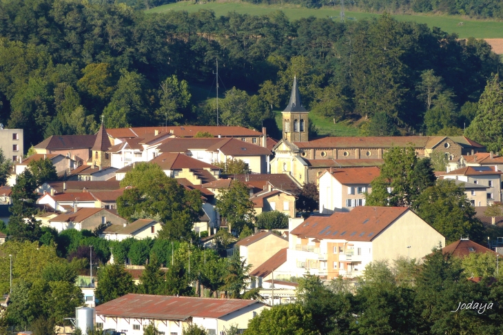 Saint-Jean-de-Bournay. Le village, vu depuis Buffevent.