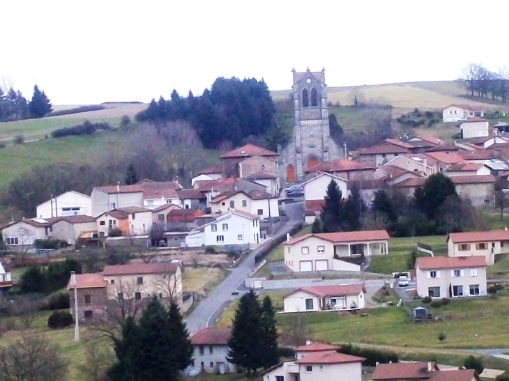 Village vue de loin - Essertines-en-Donzy