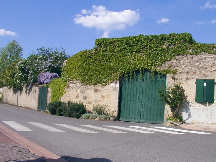 Mur et porte fleuris - Lézigneux