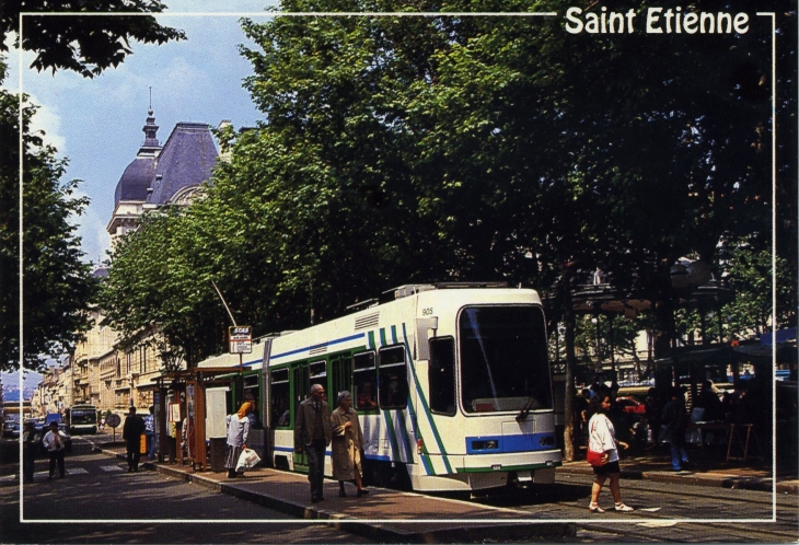 Le Tramway (carte postale de 1990) - Saint-Étienne