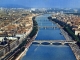 Photo suivante de Lyon Vue aérienne de la ville et du rhône (carte postale de 1968)