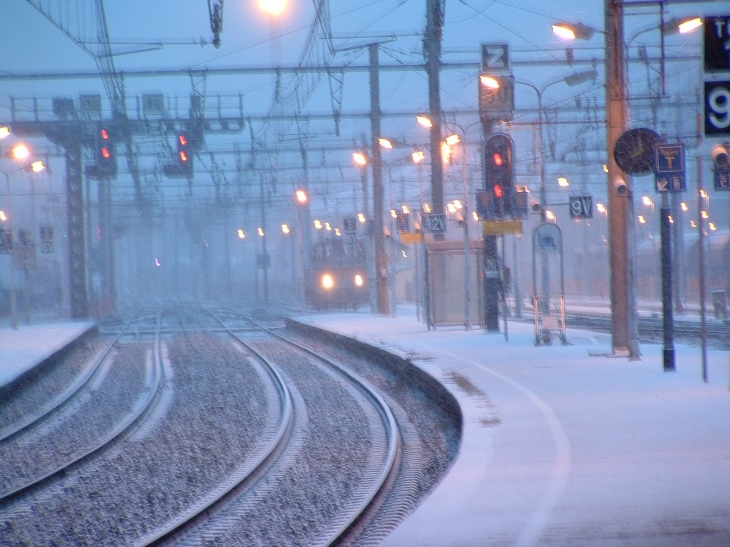 La gare sous une petite neige - Chambéry