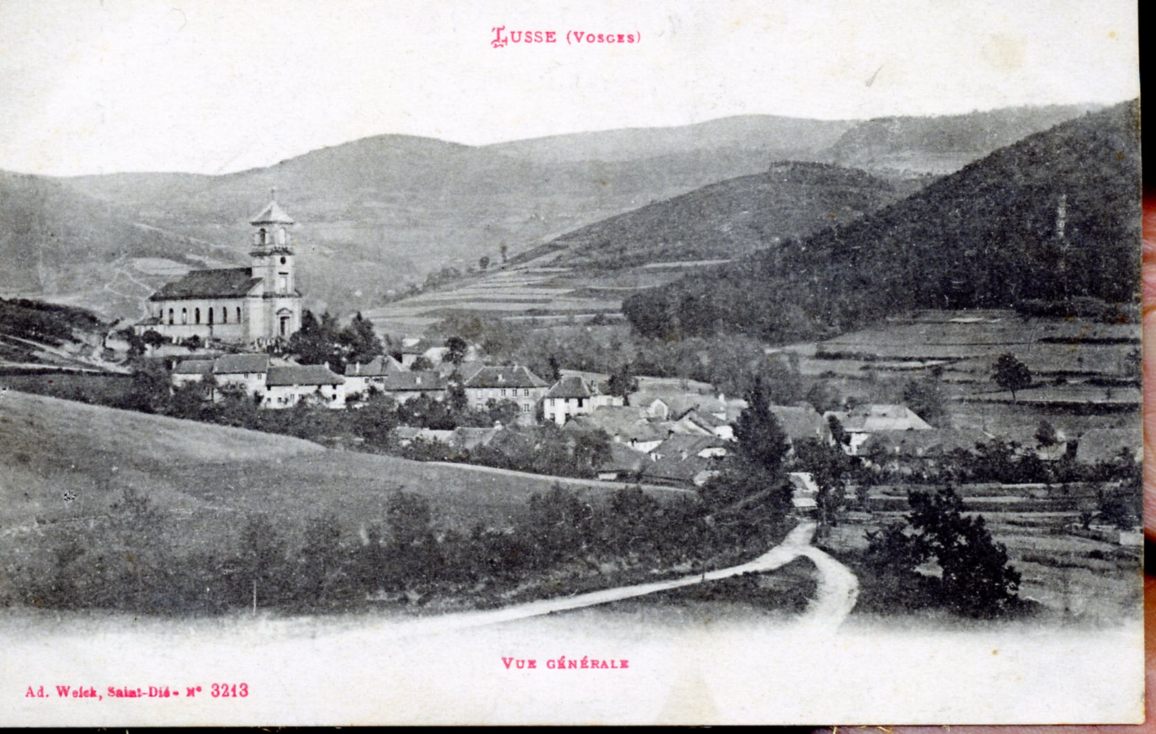 Photo à Lusse (88490) Vue générale, vers 1910 (carte postale ancienne